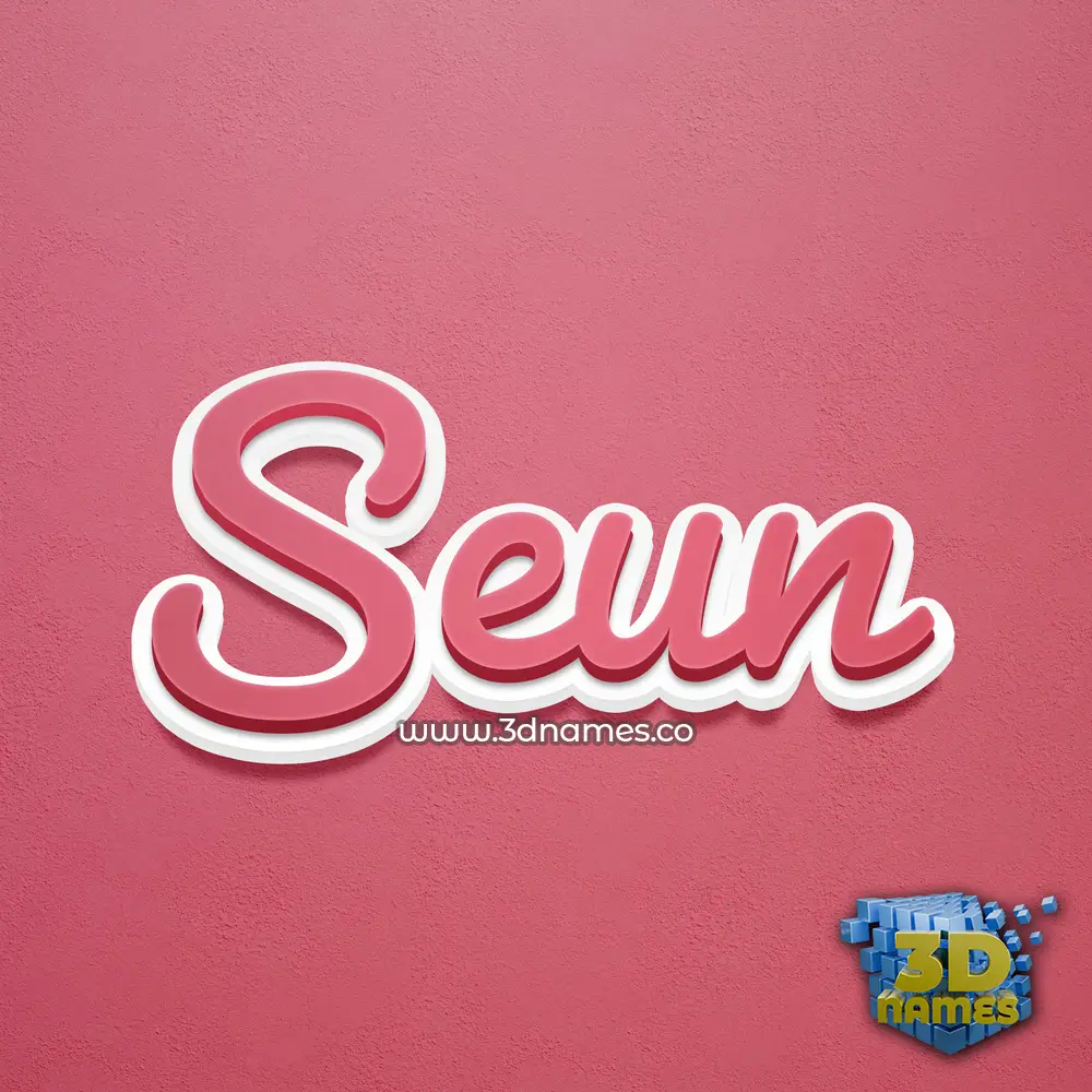 seun in Red Scribble style - 3D name wallpaper