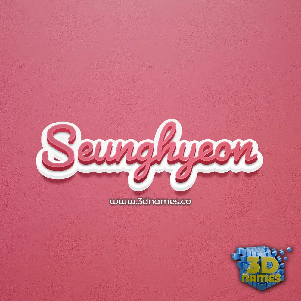 seunghyeon in Red Scribble style - 3D name wallpaper