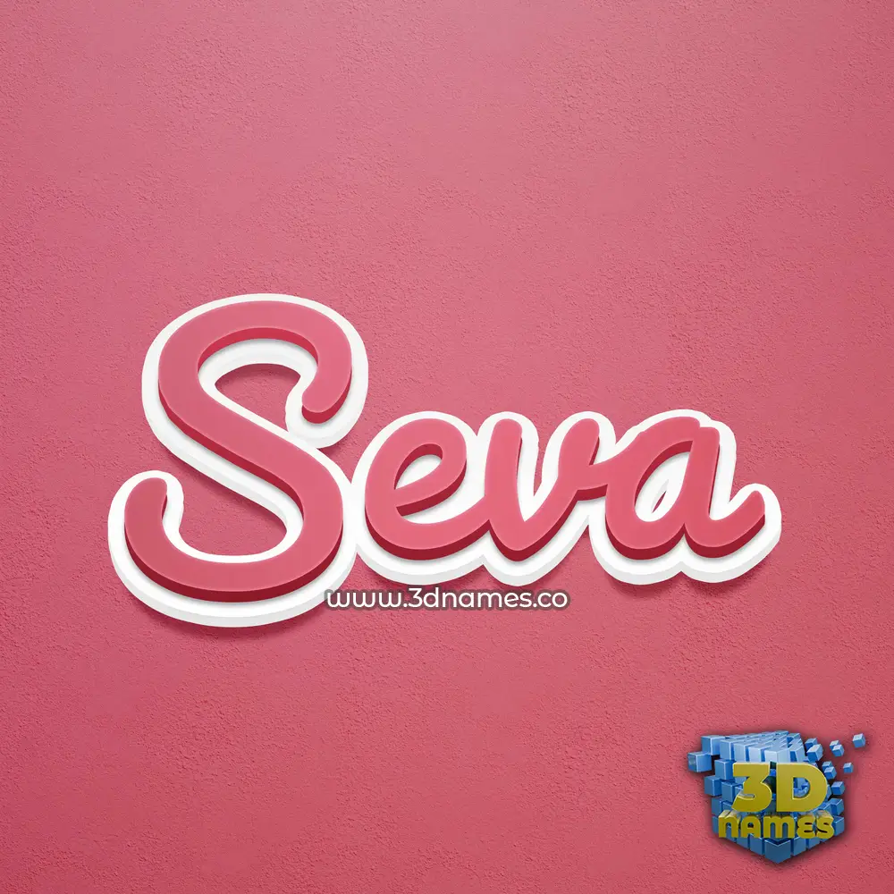 seva in Red Scribble style - 3D name wallpaper