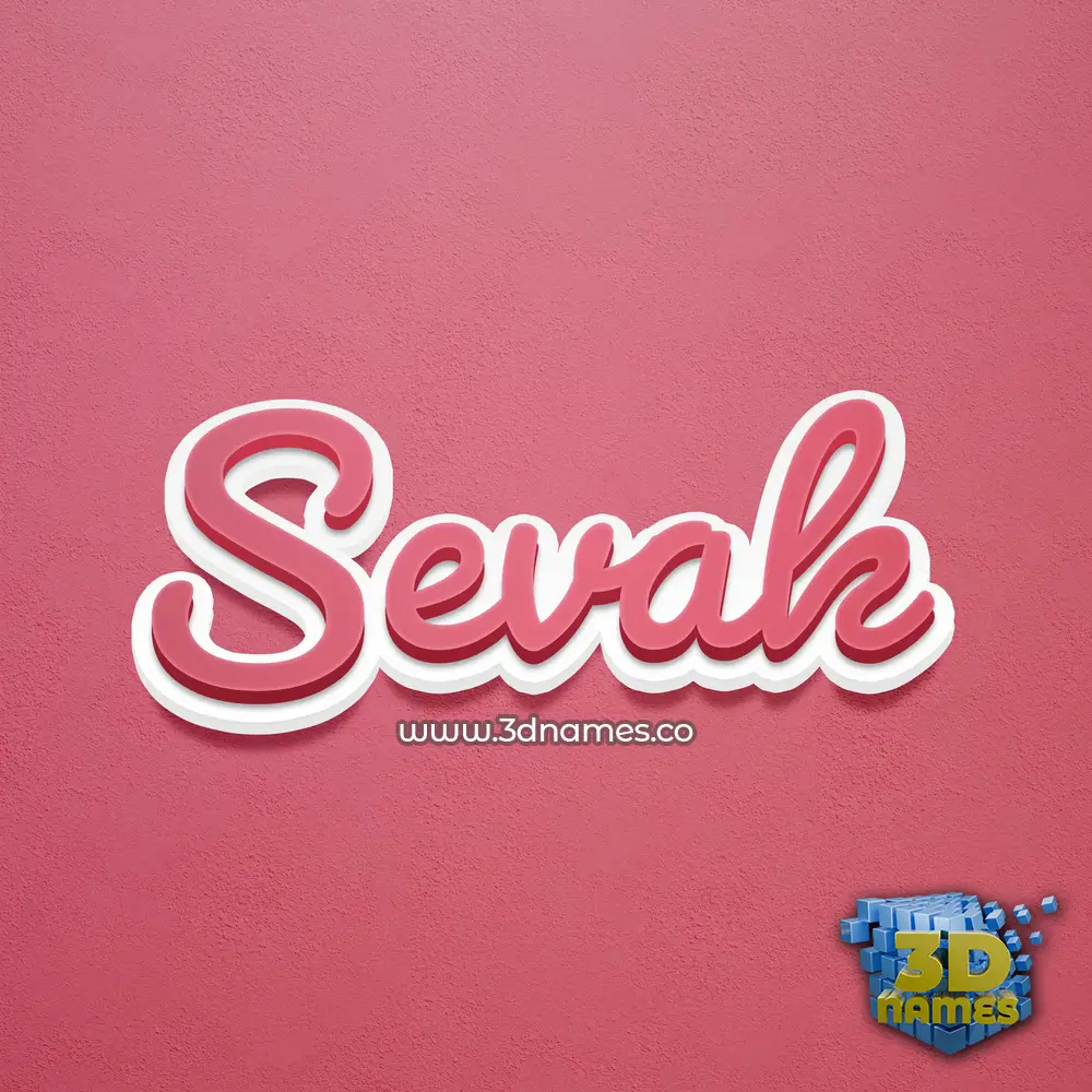 sevak in Red Scribble style - 3D name wallpaper