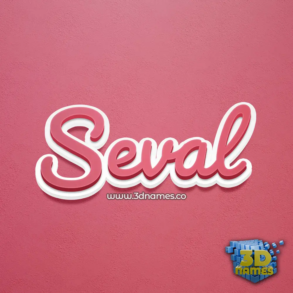 seval in Red Scribble style - 3D name wallpaper