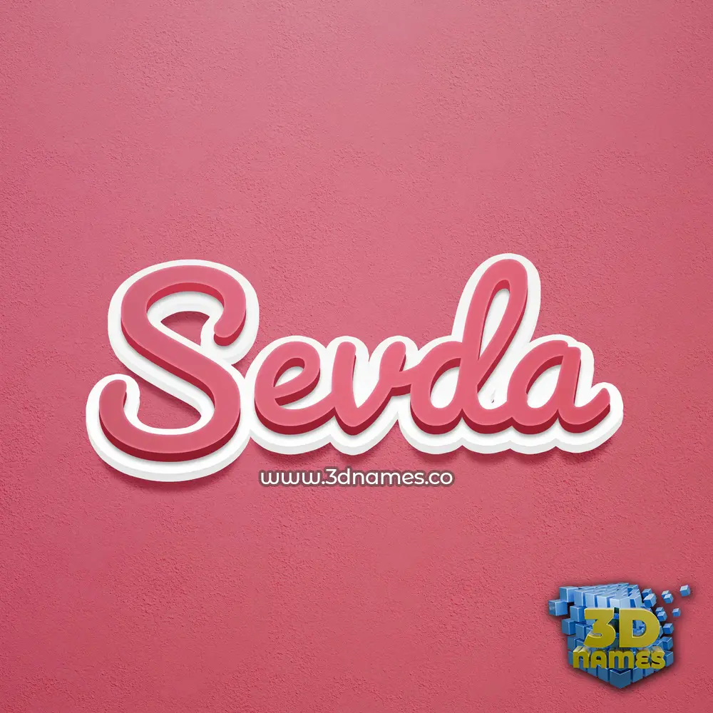 sevda in Red Scribble style - 3D name wallpaper