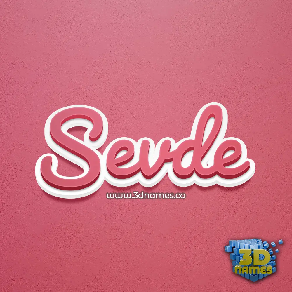 sevde in Red Scribble style - 3D name wallpaper
