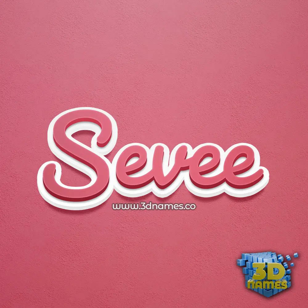 sevee in Red Scribble style - 3D name wallpaper