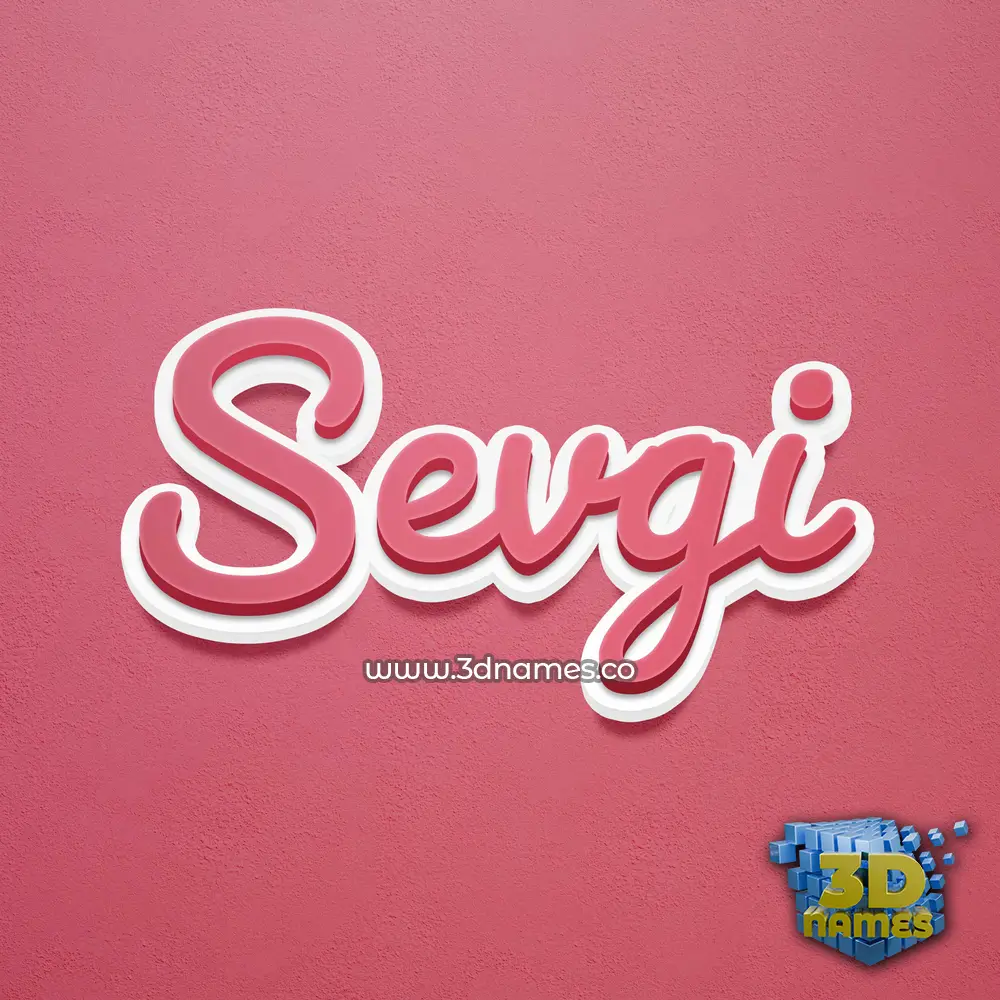 sevgi in Red Scribble style - 3D name wallpaper