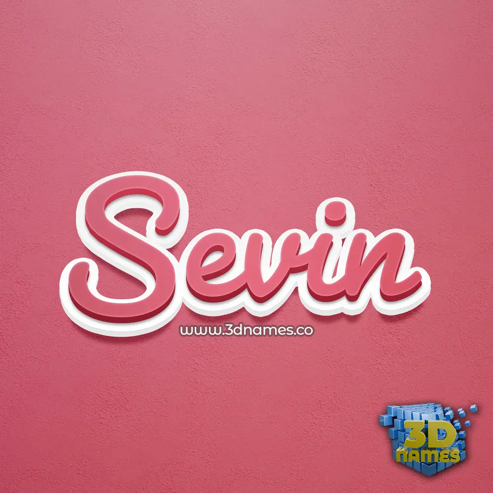 sevin in Red Scribble style - 3D name wallpaper