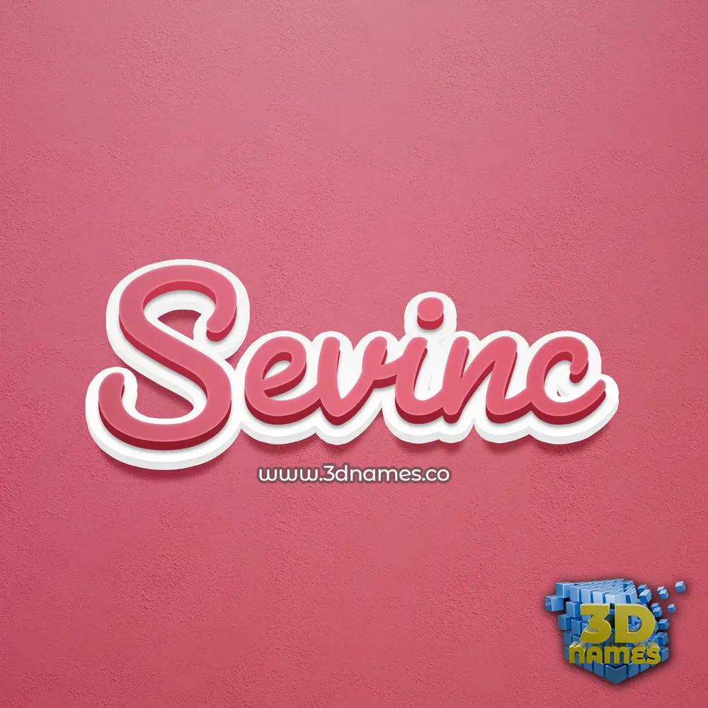 sevinc in Red Scribble style - 3D name wallpaper