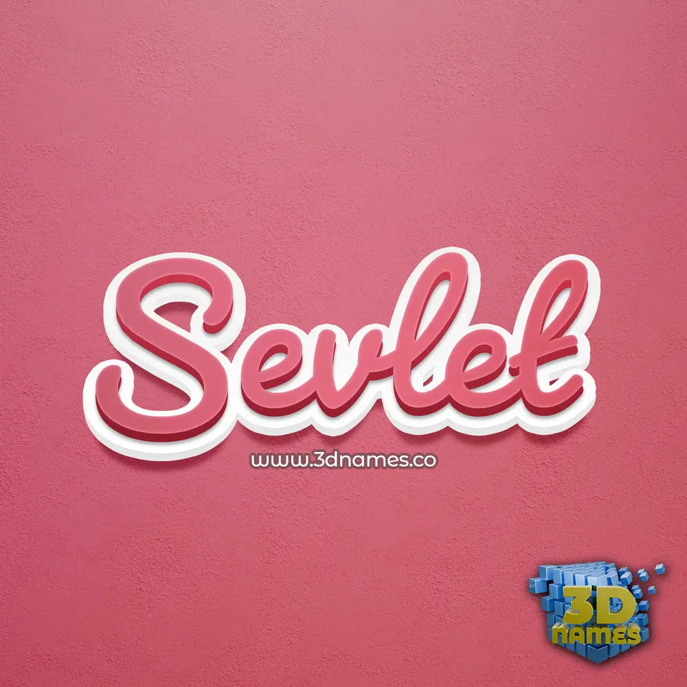 sevlet in Red Scribble style - 3D name wallpaper