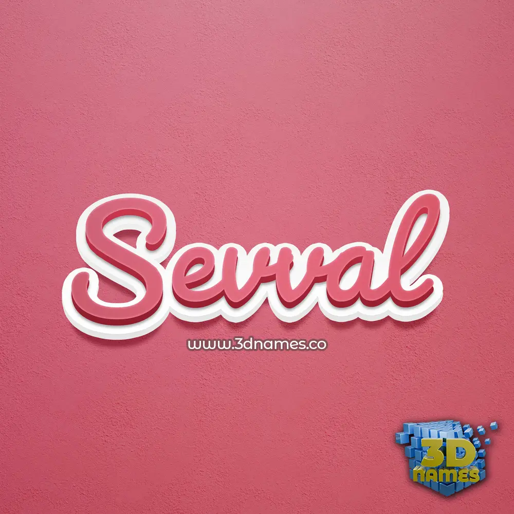 sevval in Red Scribble style - 3D name wallpaper