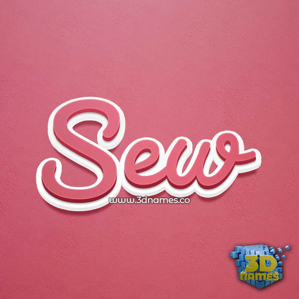 sew in Red Scribble style - 3D name wallpaper
