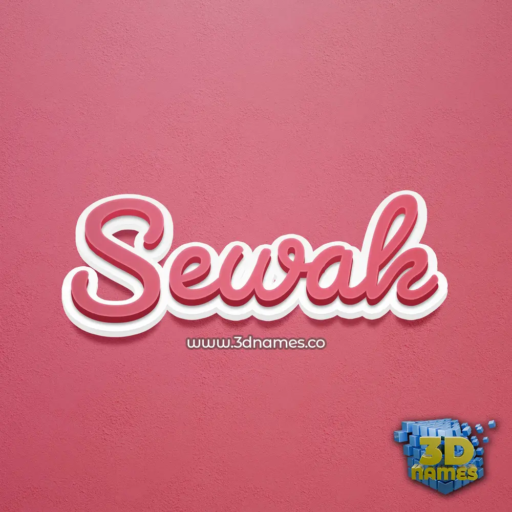 sewak in Red Scribble style - 3D name wallpaper