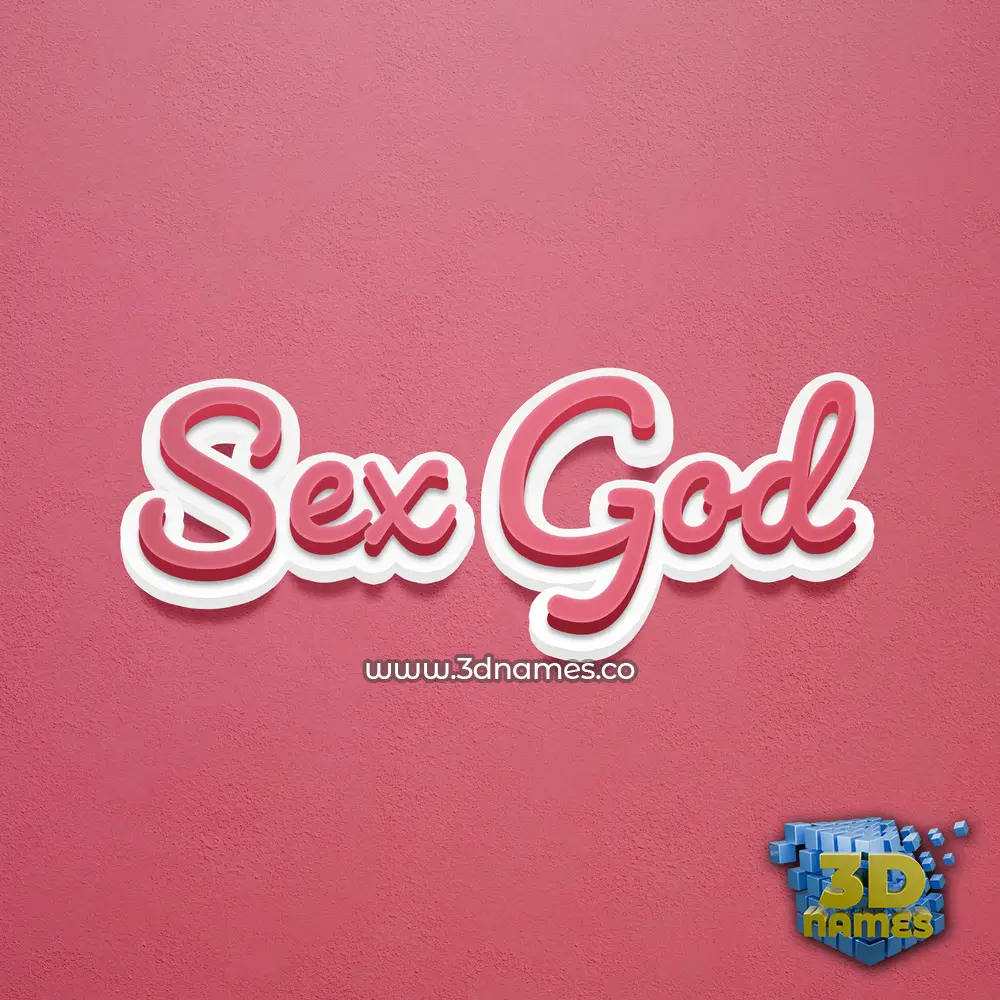 sex god in Red Scribble style - 3D name wallpaper