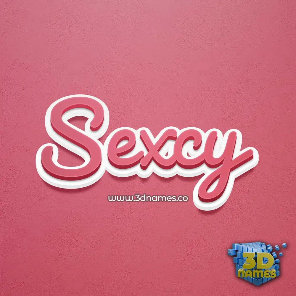 sexcy in Red Scribble style - 3D name wallpaper