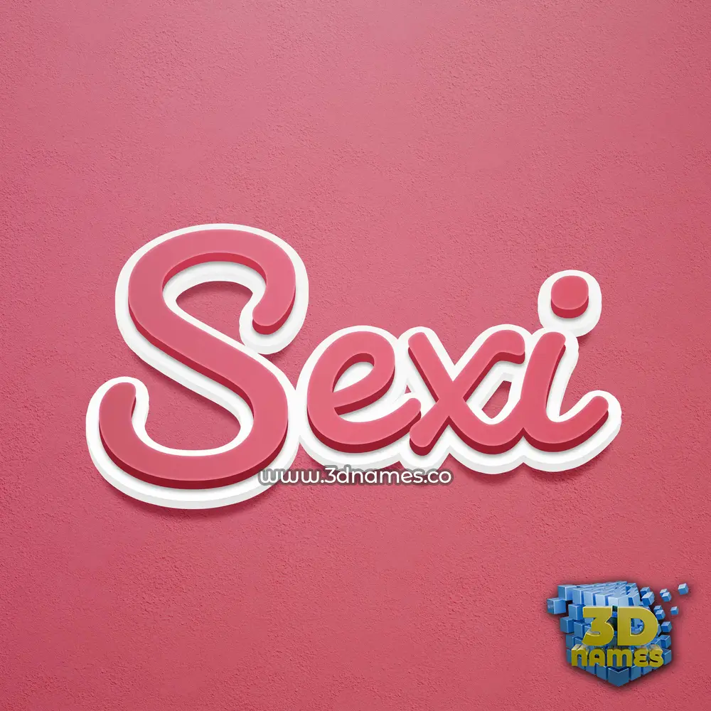 sexi in Red Scribble style - 3D name wallpaper