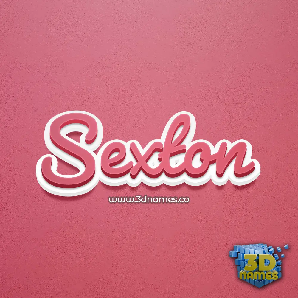 sexton in Red Scribble style - 3D name wallpaper