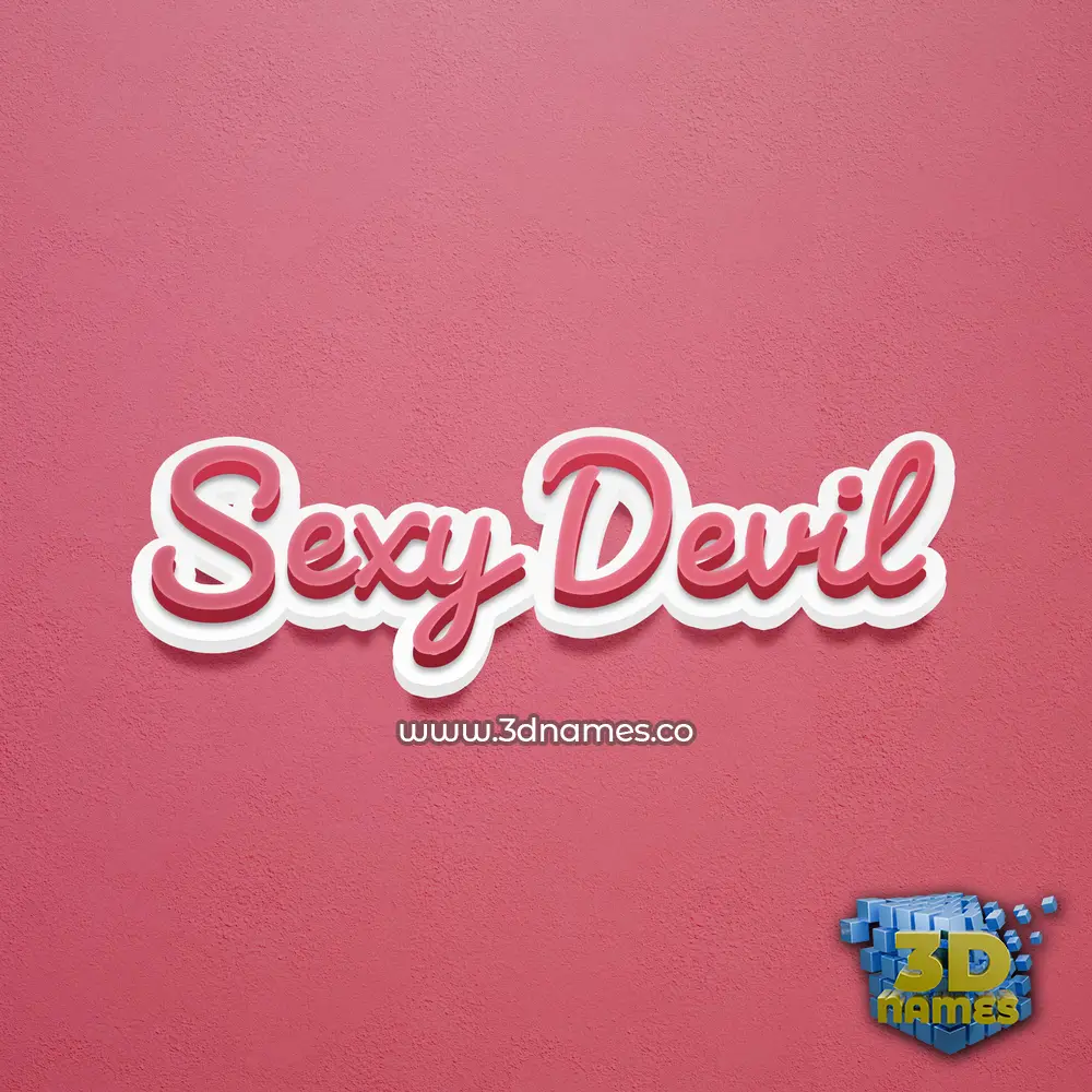 sexy devil in Red Scribble style - 3D name wallpaper
