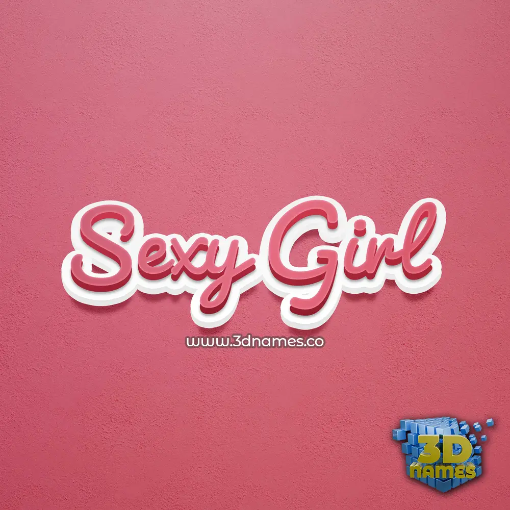 sexy girl in Red Scribble style - 3D name wallpaper