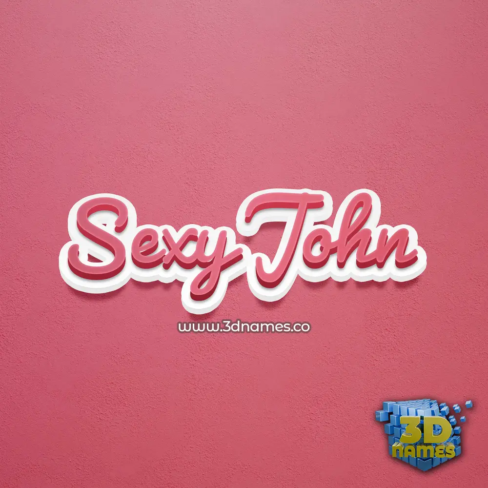 sexy john in Red Scribble style - 3D name wallpaper
