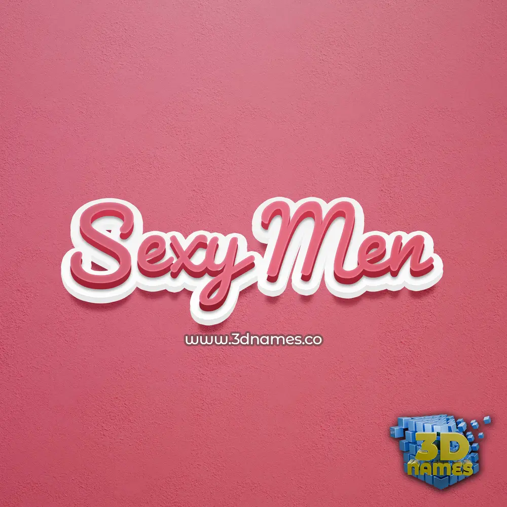 sexy men in Red Scribble style - 3D name wallpaper