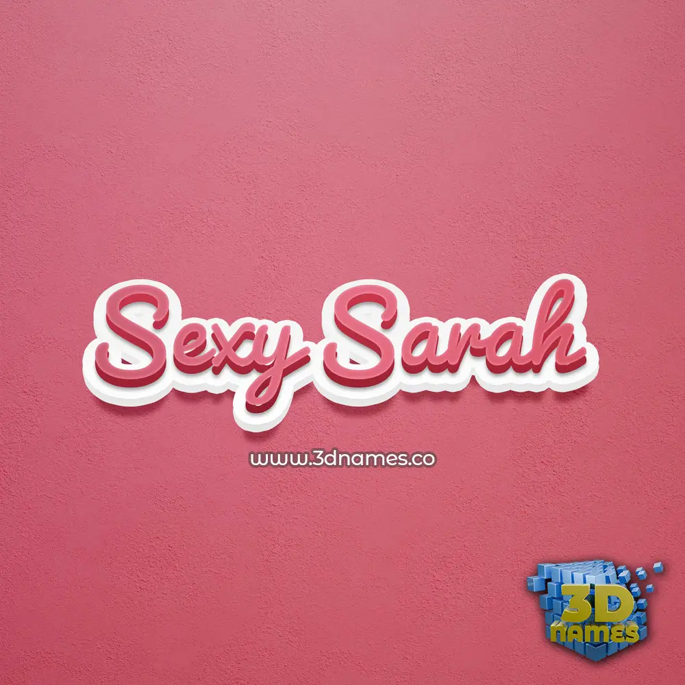 sexy sarah in Red Scribble style - 3D name wallpaper