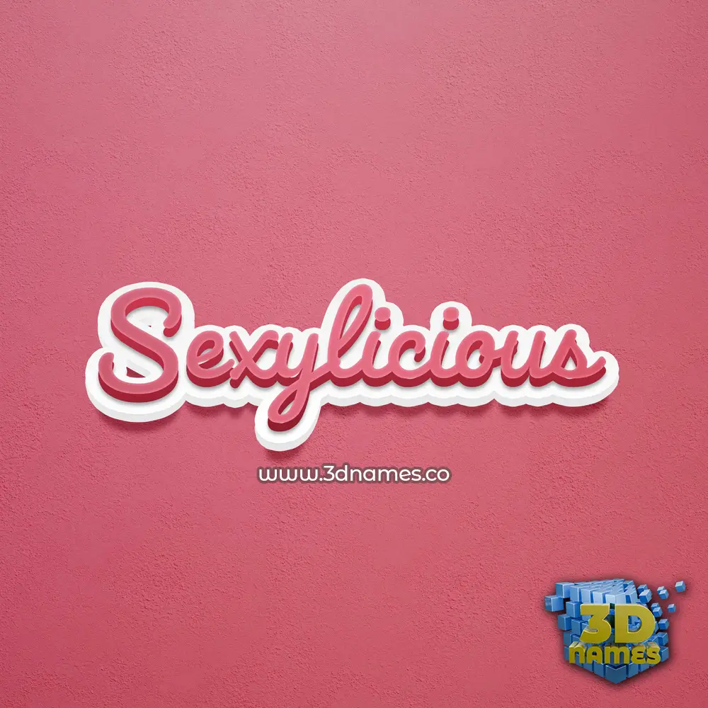 sexylicious in Red Scribble style - 3D name wallpaper