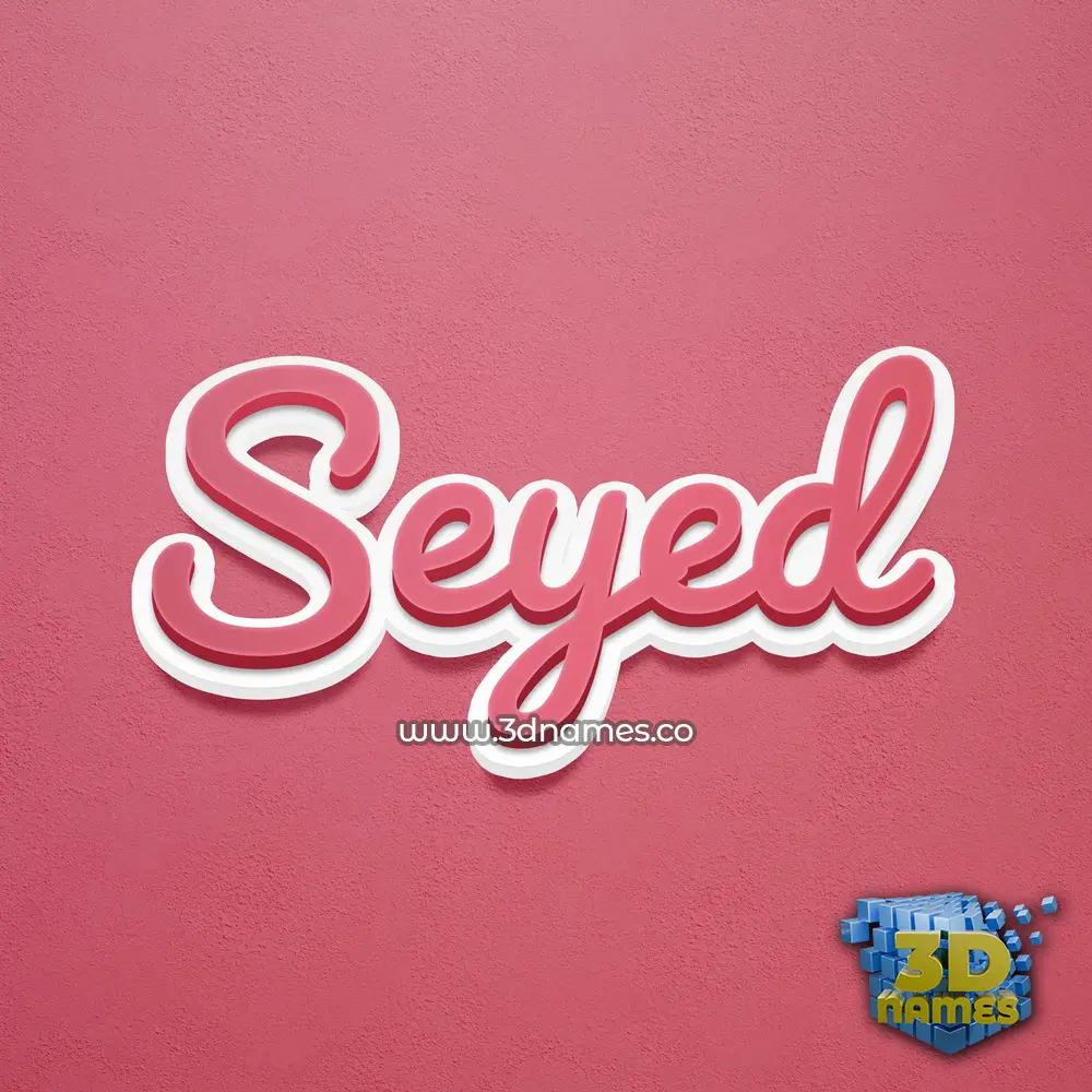 seyed in Red Scribble style - 3D name wallpaper