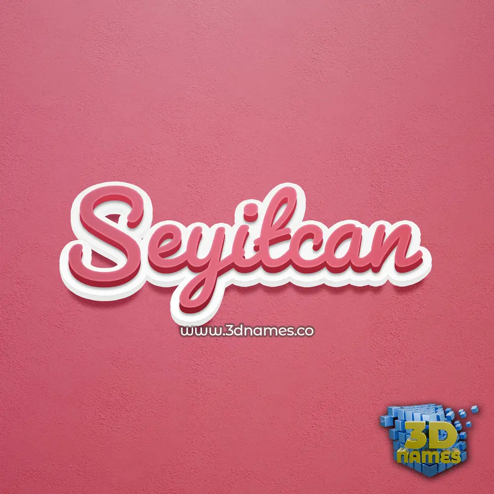 seyitcan in Red Scribble style - 3D name wallpaper