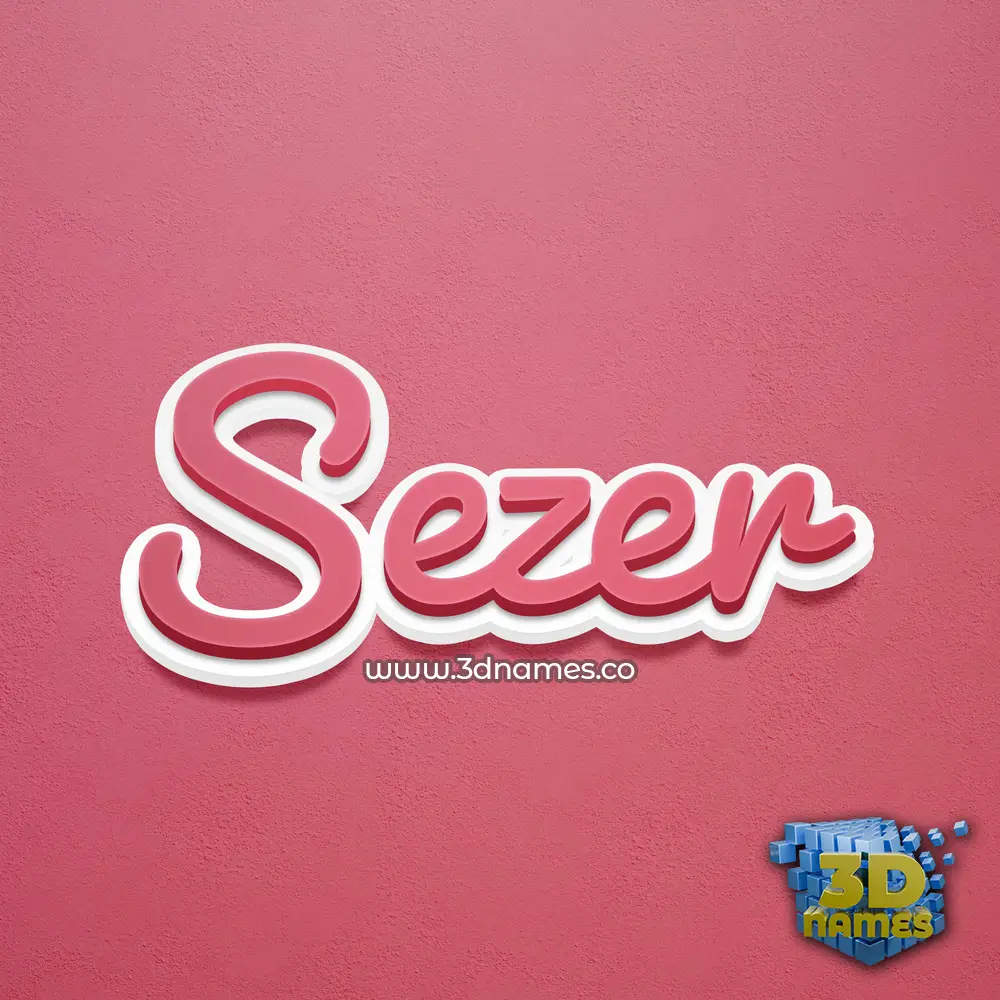 sezer in Red Scribble style - 3D name wallpaper