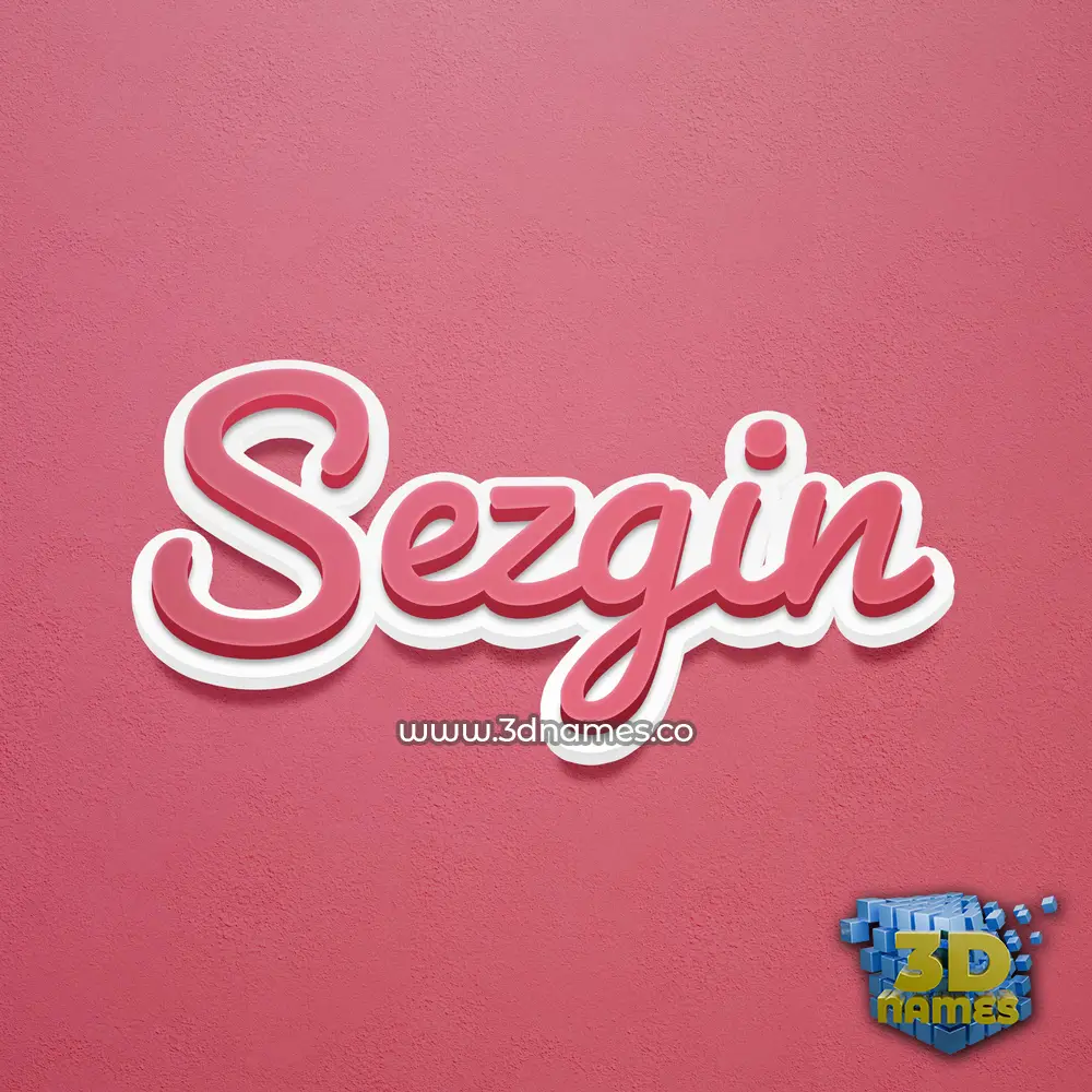 sezgin in Red Scribble style - 3D name wallpaper