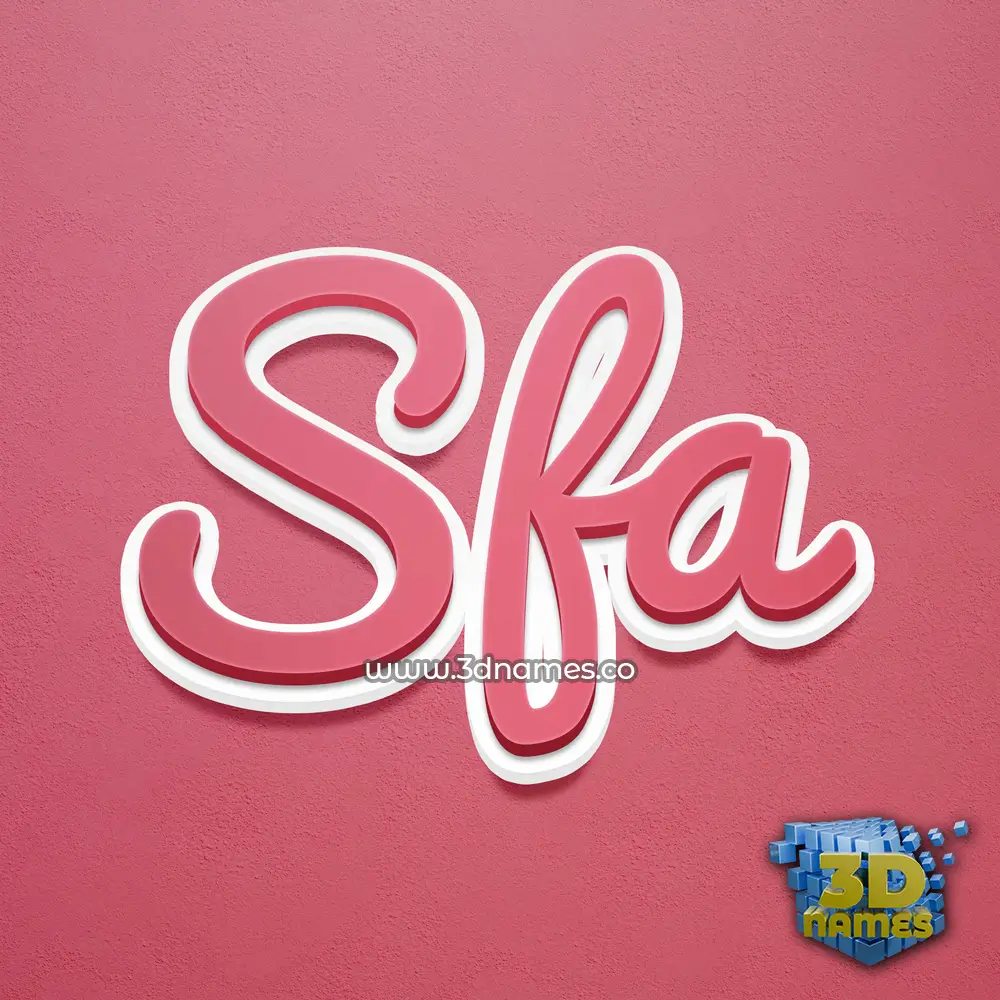 sfa in Red Scribble style - 3D name wallpaper