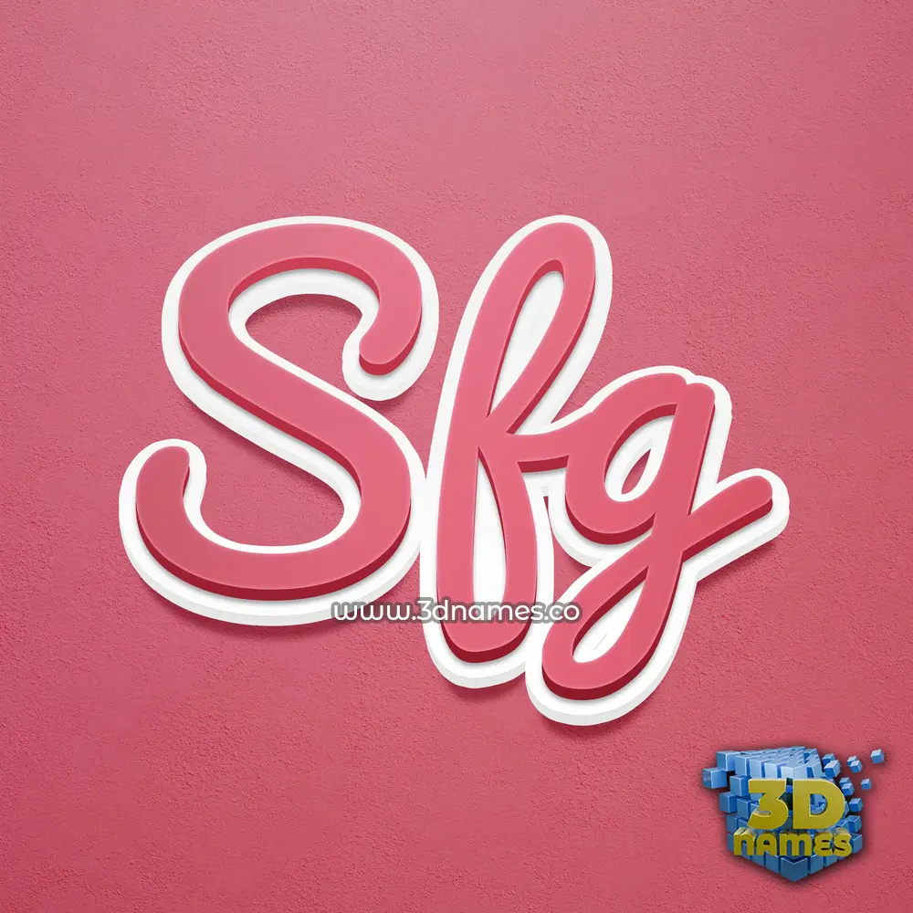 sfg in Red Scribble style - 3D name wallpaper