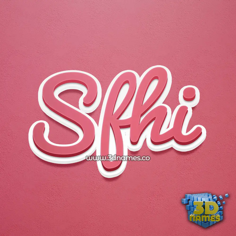 sfhi in Red Scribble style - 3D name wallpaper