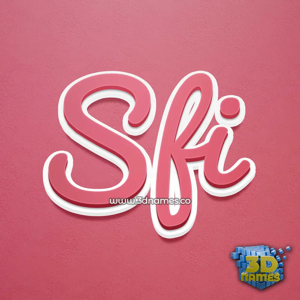 sfi in Red Scribble style - 3D name wallpaper