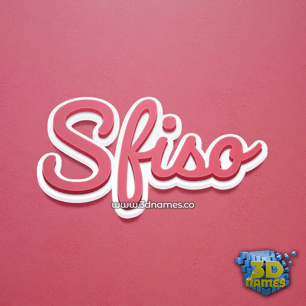 sfiso in Red Scribble style - 3D name wallpaper