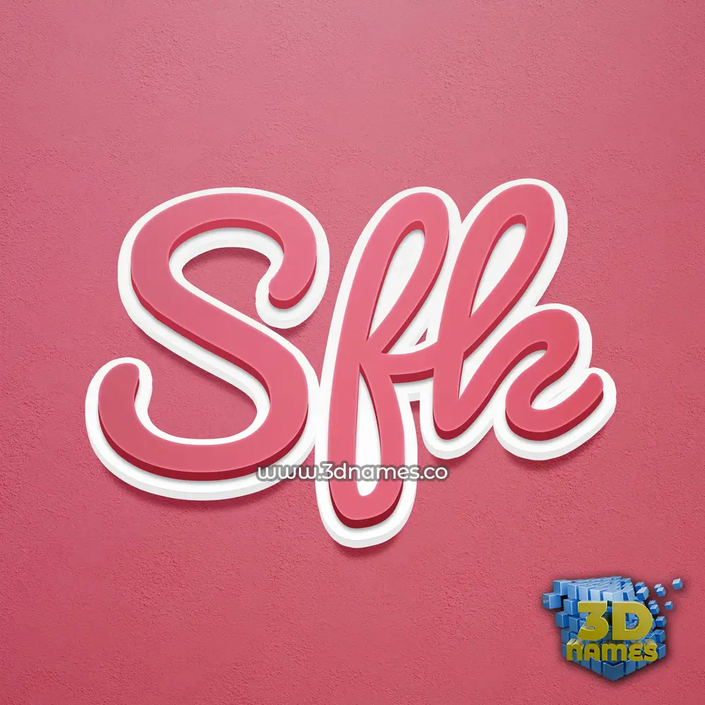 sfk in Red Scribble style - 3D name wallpaper