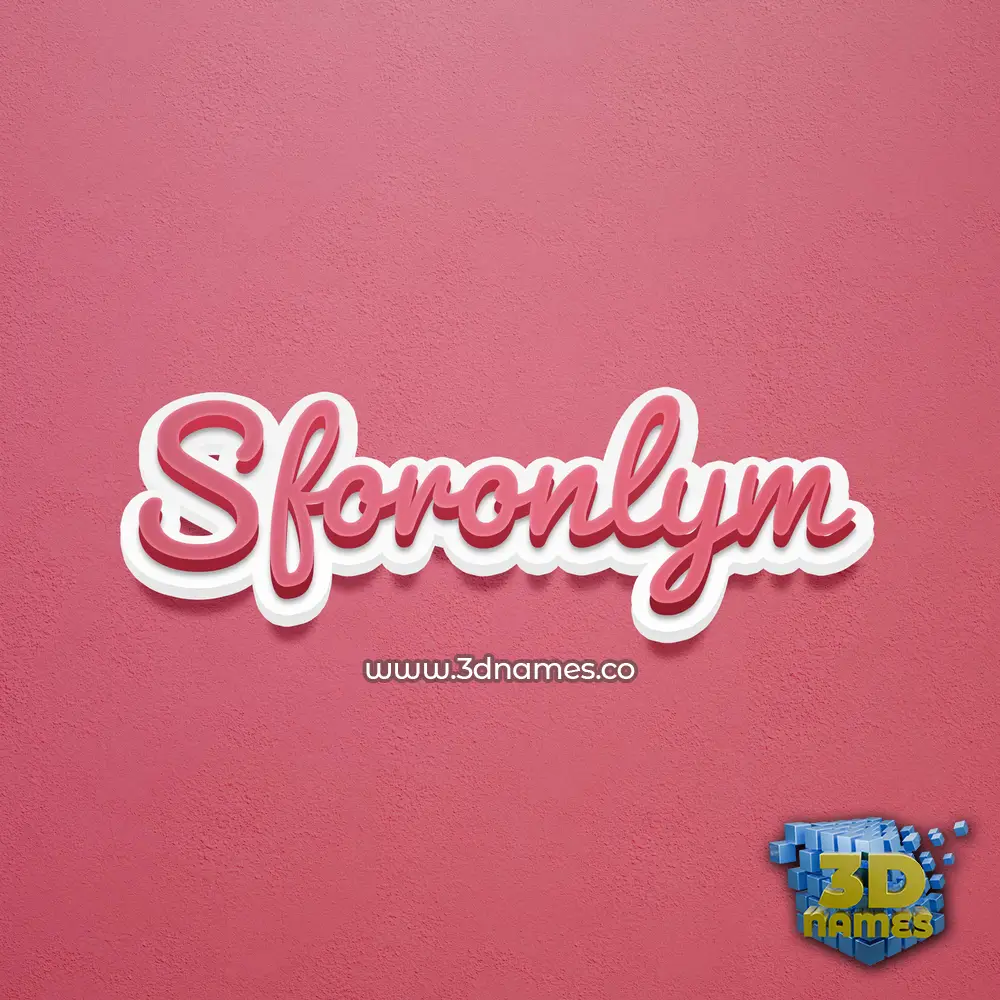 sforonlym in Red Scribble style - 3D name wallpaper