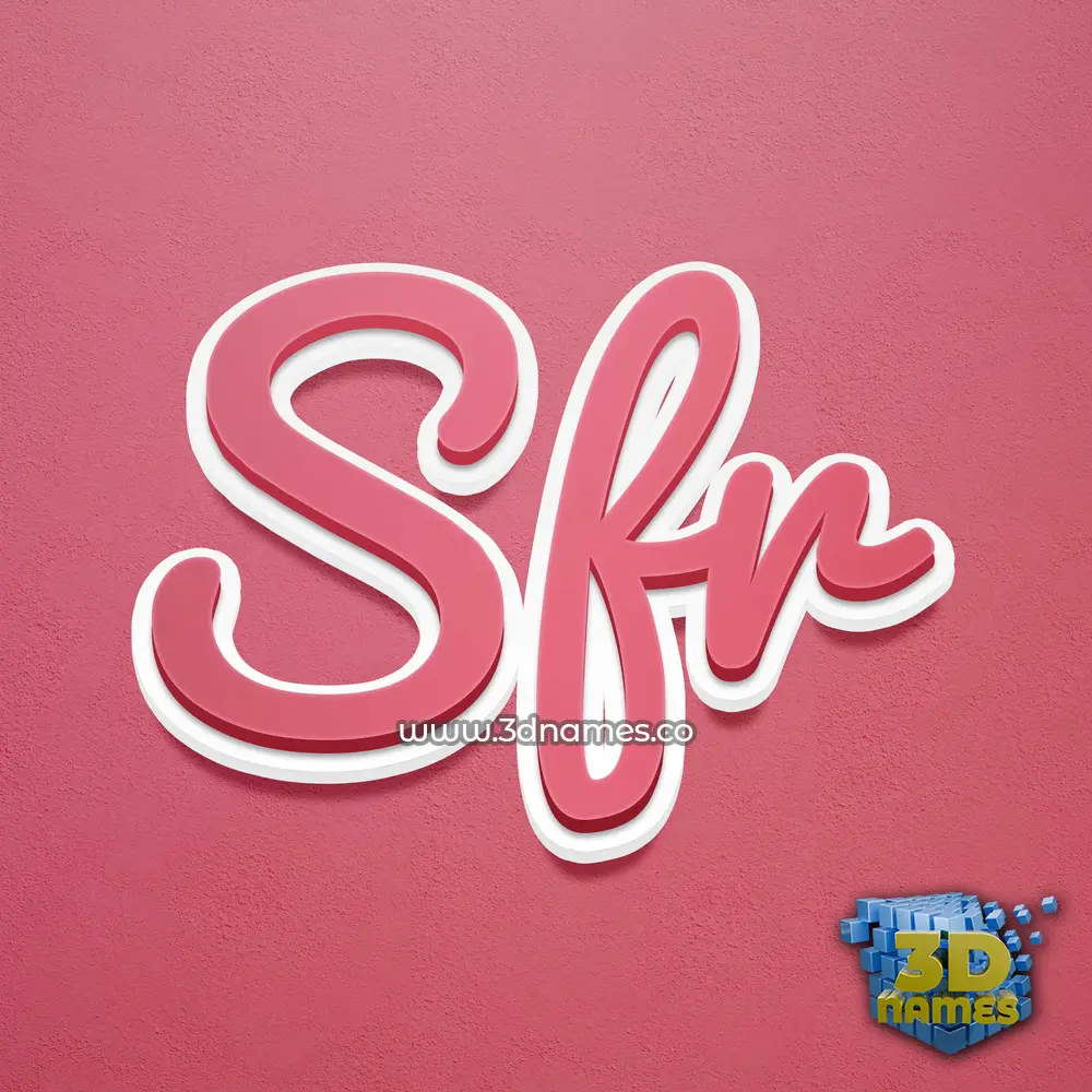 sfr in Red Scribble style - 3D name wallpaper