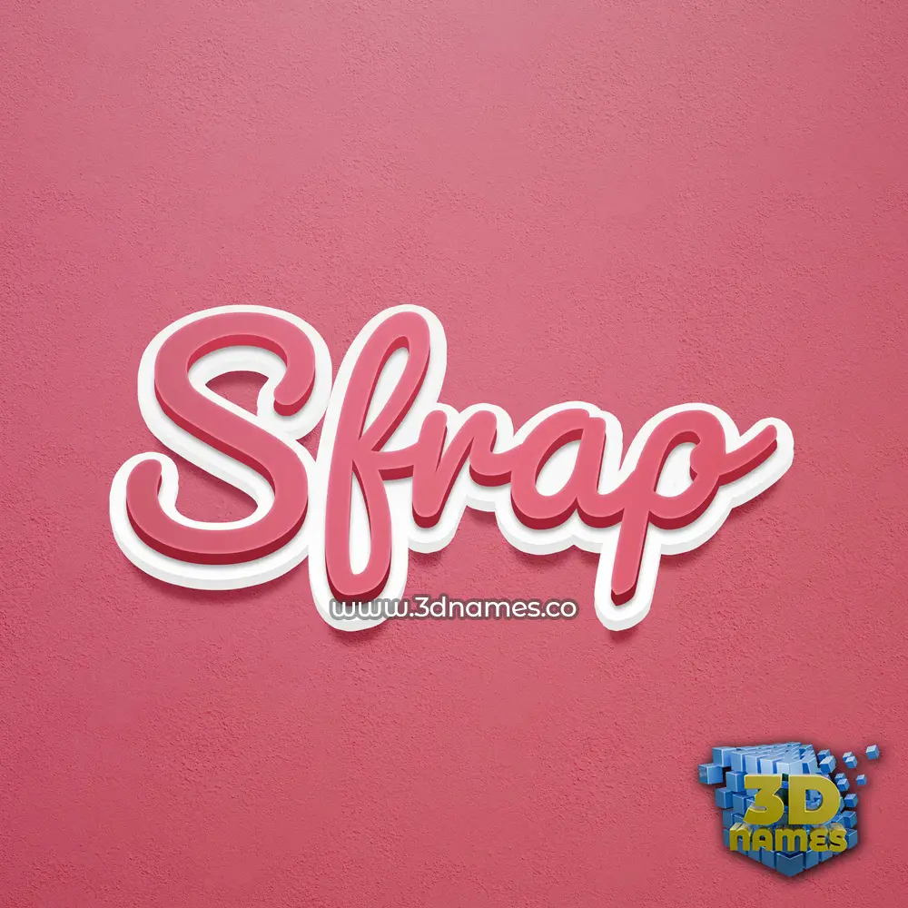 sfrap in Red Scribble style - 3D name wallpaper
