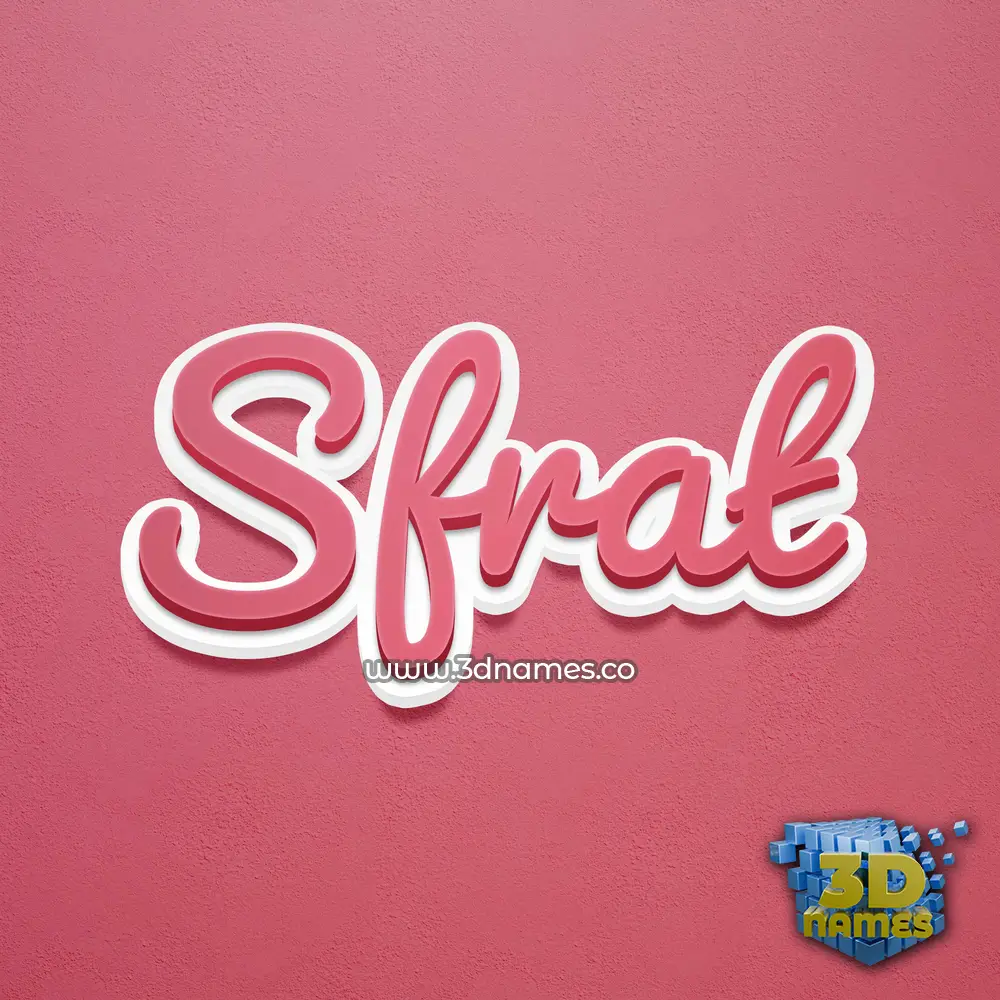 sfrat in Red Scribble style - 3D name wallpaper