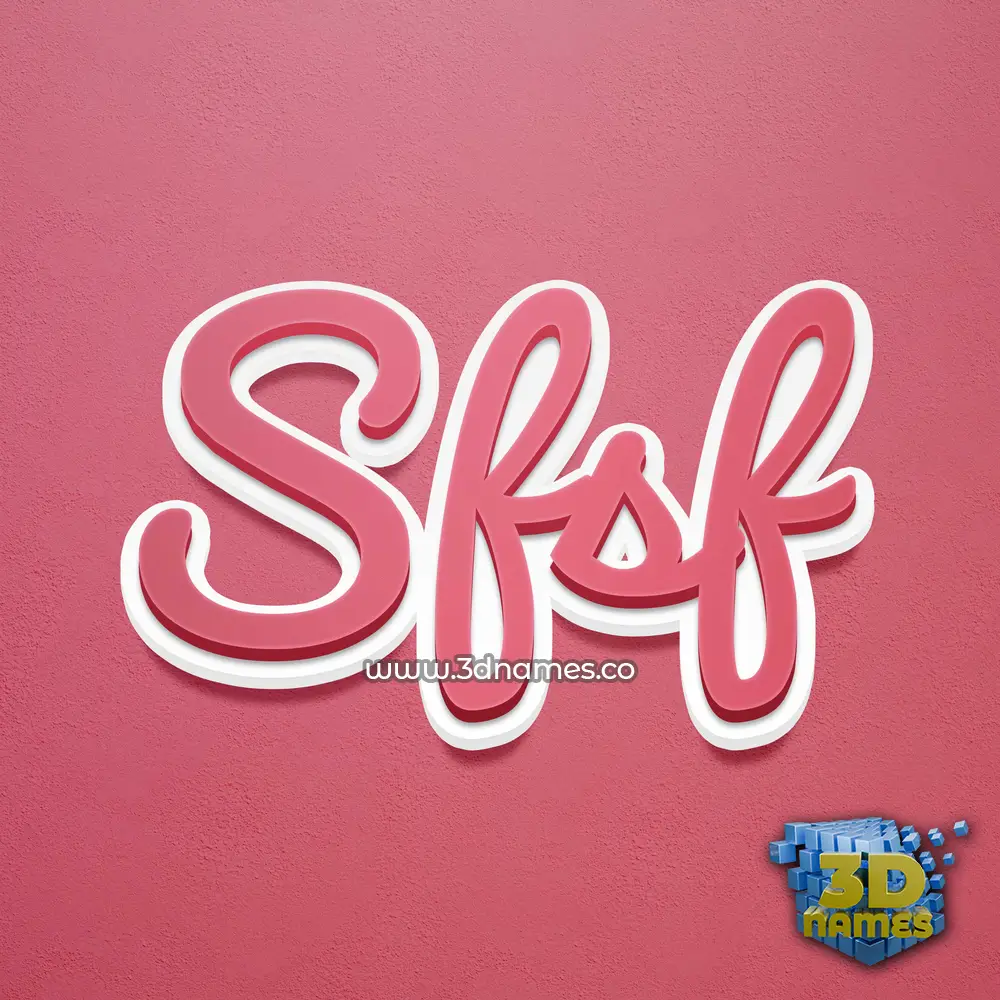 sfsf in Red Scribble style - 3D name wallpaper