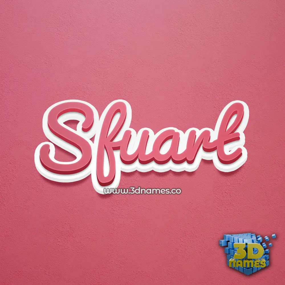 sfuart in Red Scribble style - 3D name wallpaper