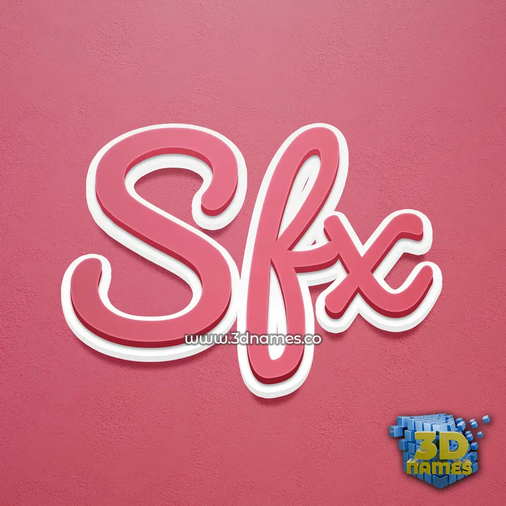 sfx in Red Scribble style - 3D name wallpaper