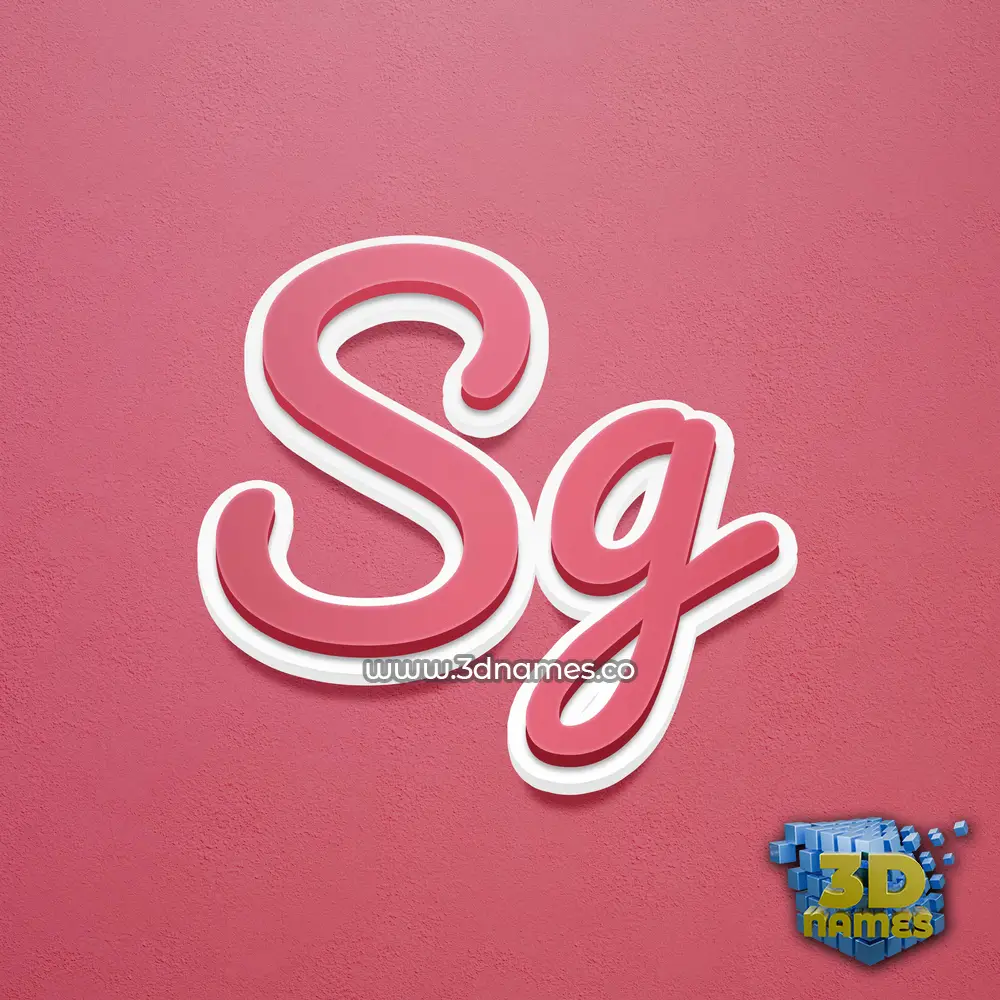 sg in Red Scribble style - 3D name wallpaper
