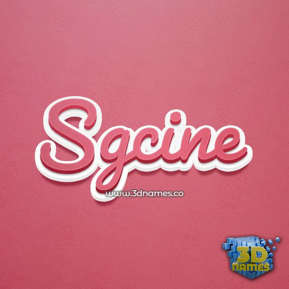 sgcine in Red Scribble style - 3D name wallpaper