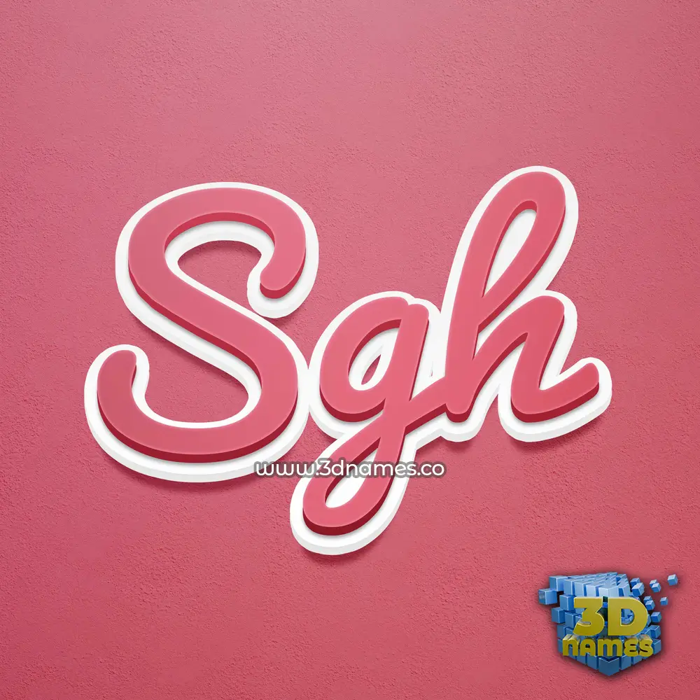 sgh in Red Scribble style - 3D name wallpaper