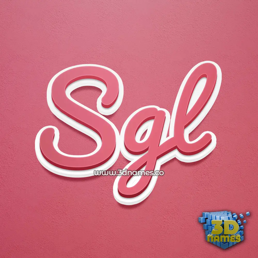 sgl in Red Scribble style - 3D name wallpaper
