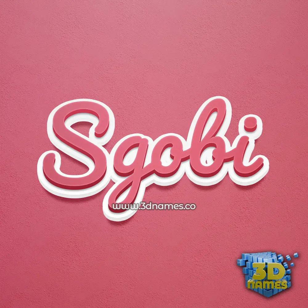 sgobi in Red Scribble style - 3D name wallpaper