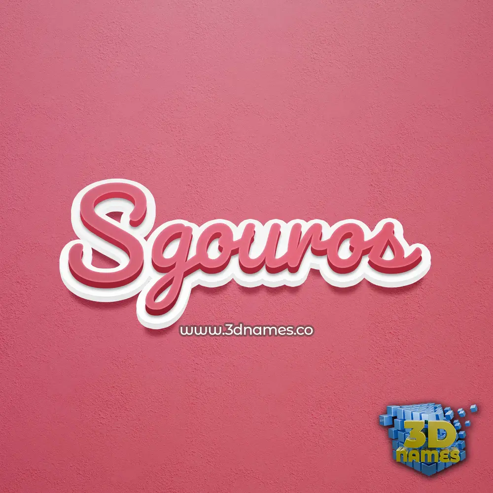 sgouros in Red Scribble style - 3D name wallpaper