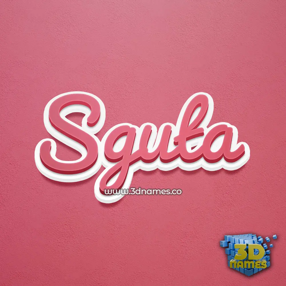 sguta in Red Scribble style - 3D name wallpaper
