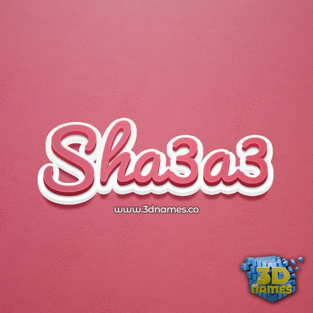 sha3a3 in Red Scribble style - 3D name wallpaper